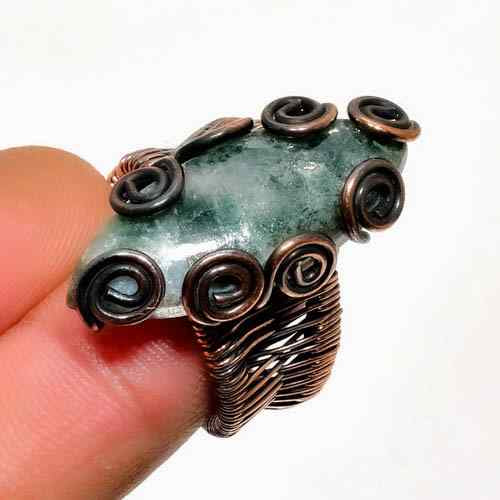 Celestial Whispers – Green Aventurine Copper Ring