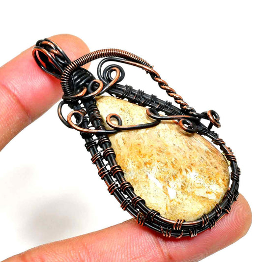 Gaia’s Grace – Oxidized Copper Stone Pendant