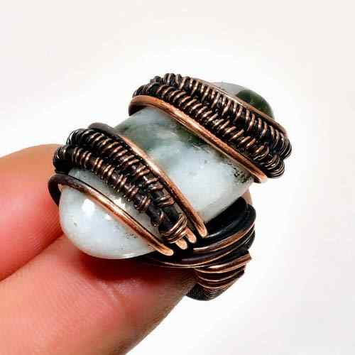 Verdant Harmony – Green Gem Copper Ring