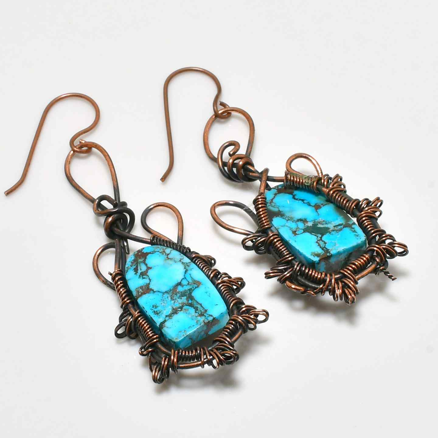 Serenity’s Whisper – Turquoise & Copper Earrings