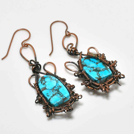 Serenity’s Whisper – Turquoise & Copper Earrings