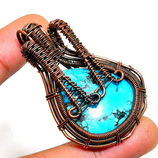 Ocean’s Embrace – Turquoise Copper Pendant