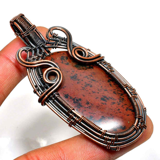 Gaia’s Embrace – Oxidized Copper Gemstone Pendant