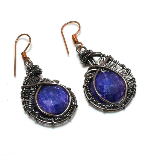 Mystic Harmony – Amethyst & Copper Earrings