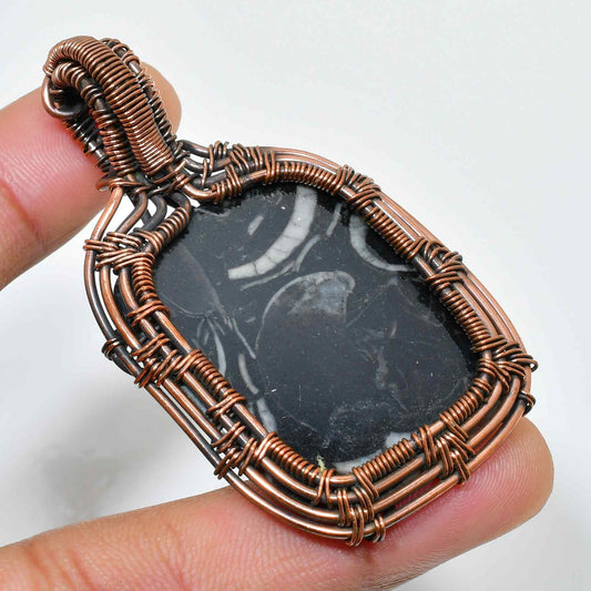 Grounded Guardian – Polished Onyx Copper Pendant