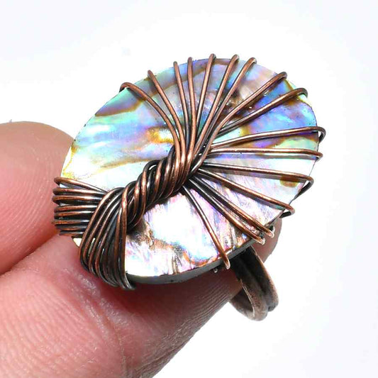 Ocean’s Embrace – Abalone Copper Ring