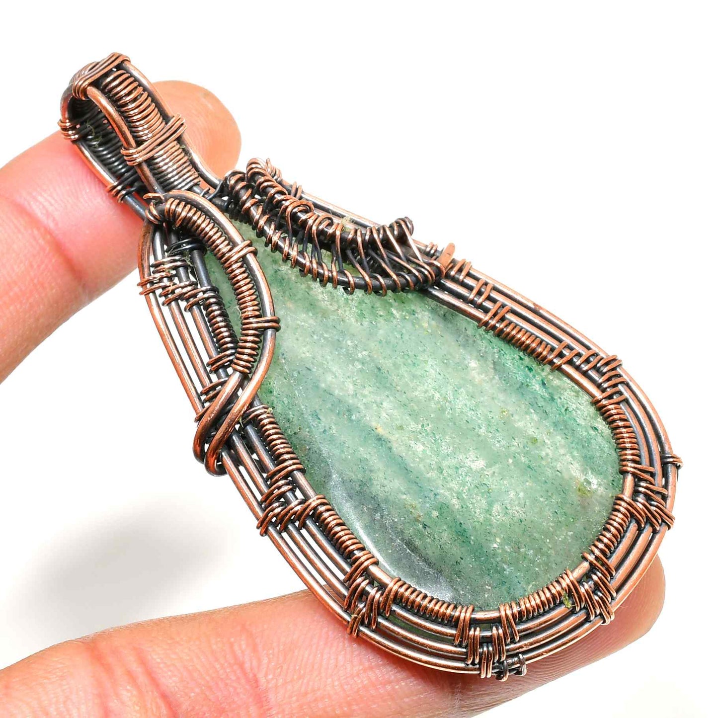 Prosperous Heart – Aventurine Copper Pendant