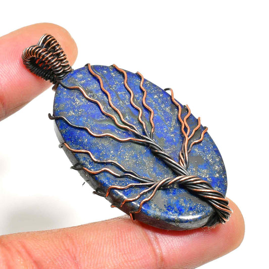 Aurora’s Insight – Lapis Lazuli Tree of Life Pendant
