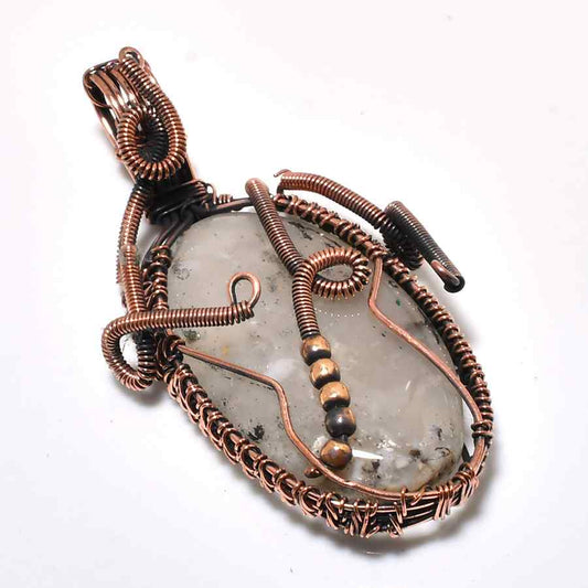 Ember’s Veil – Quartz & Copper Pendant