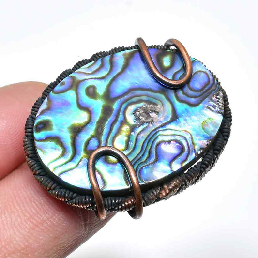 Ocean’s Embrace – Abalone Copper Pendant