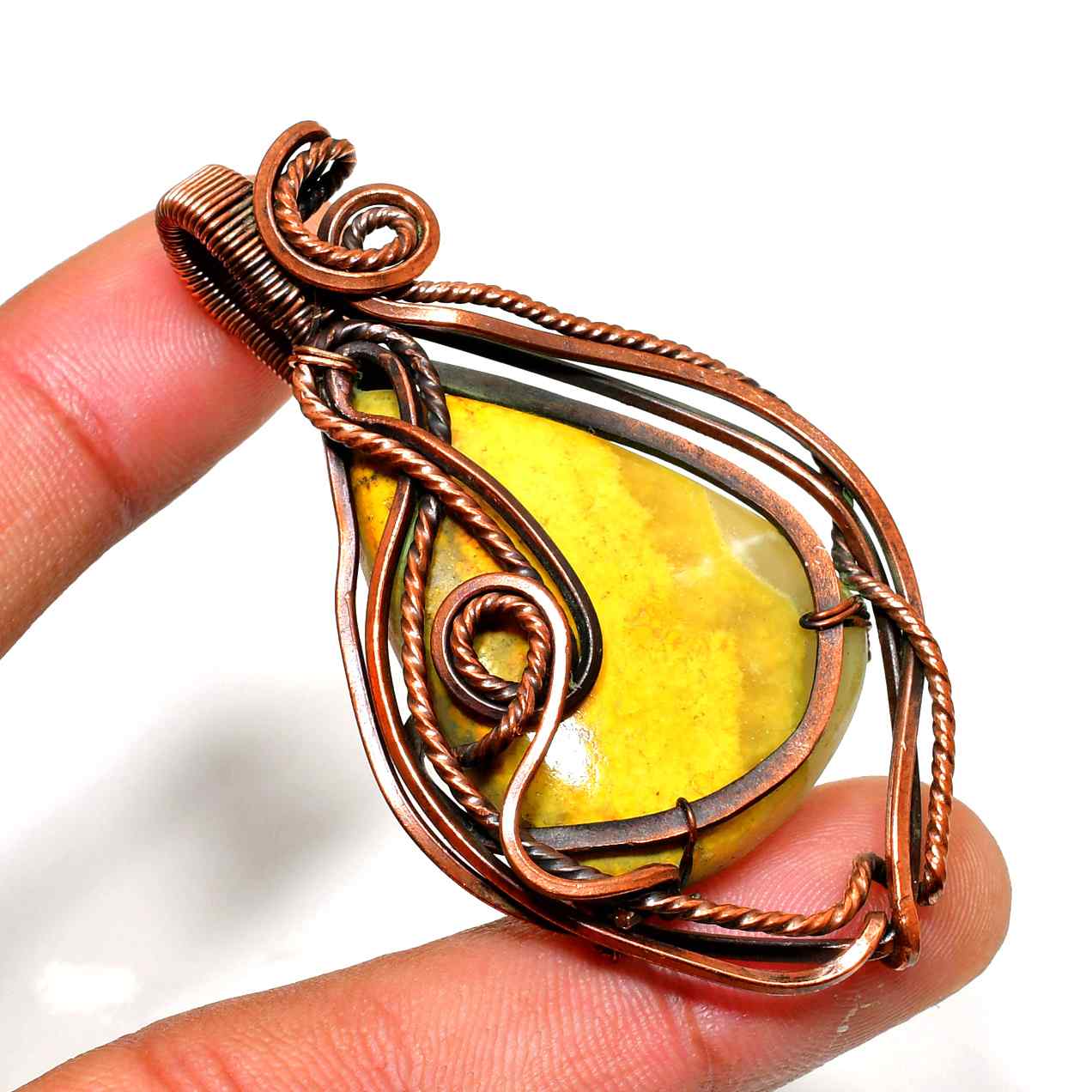 Sunlit Embrace – Copper Sunstone Pendant