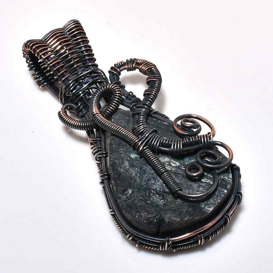 Ember’s Grace – Black Stone & Copper Pendant
