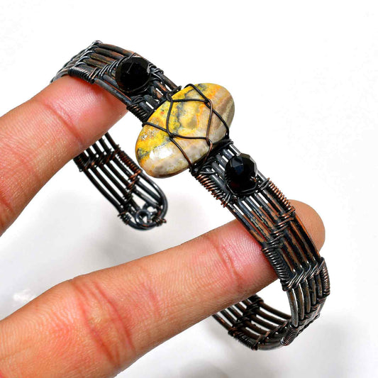 Grounded Grace – Copper-Wrapped Gemstone Bracelet