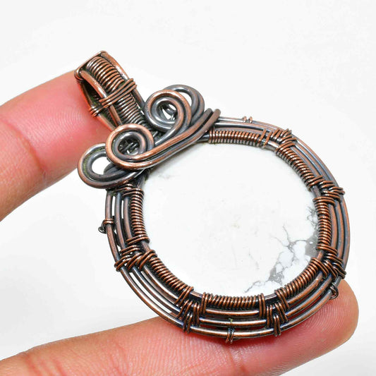 Gaia’s Balance – White Marble & Copper Pendant