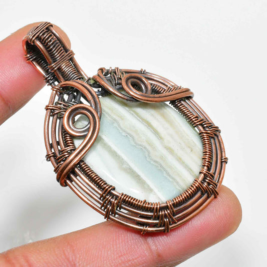 Gaia’s Embrace – Agate Copper Pendant