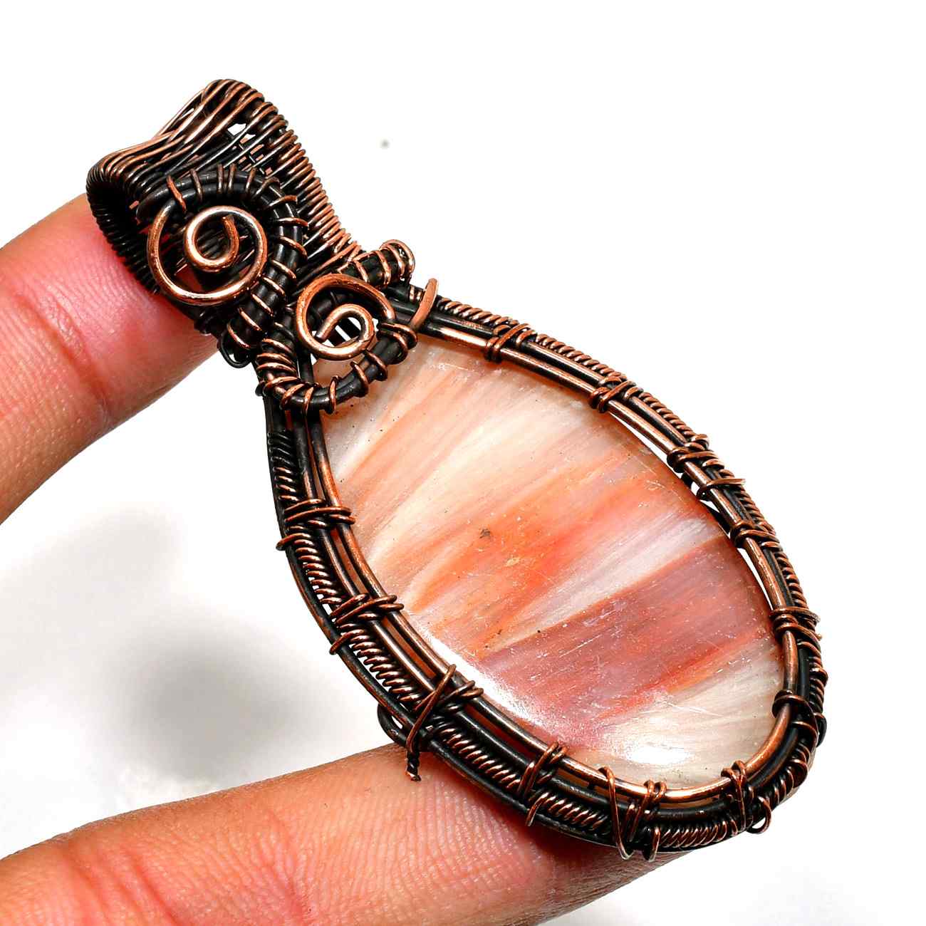 Gaia’s Embrace – Jasper Copper Pendant
