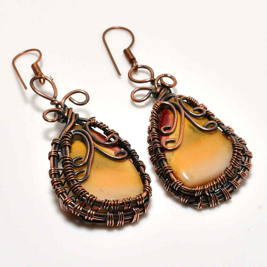 Gaia’s Embrace – Antique Copper Agate Earrings