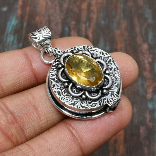 Solar Radiance – Citrine Sterling Silver Pendant