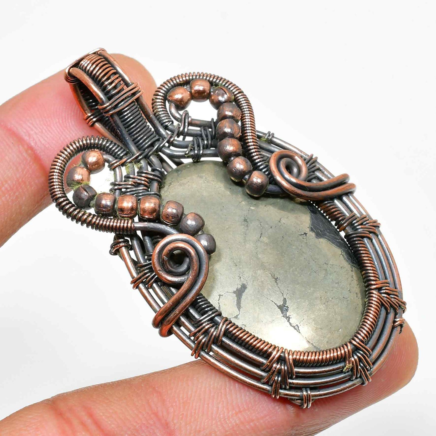 Aurora’s Veil – Amethyst Copper Pendant
