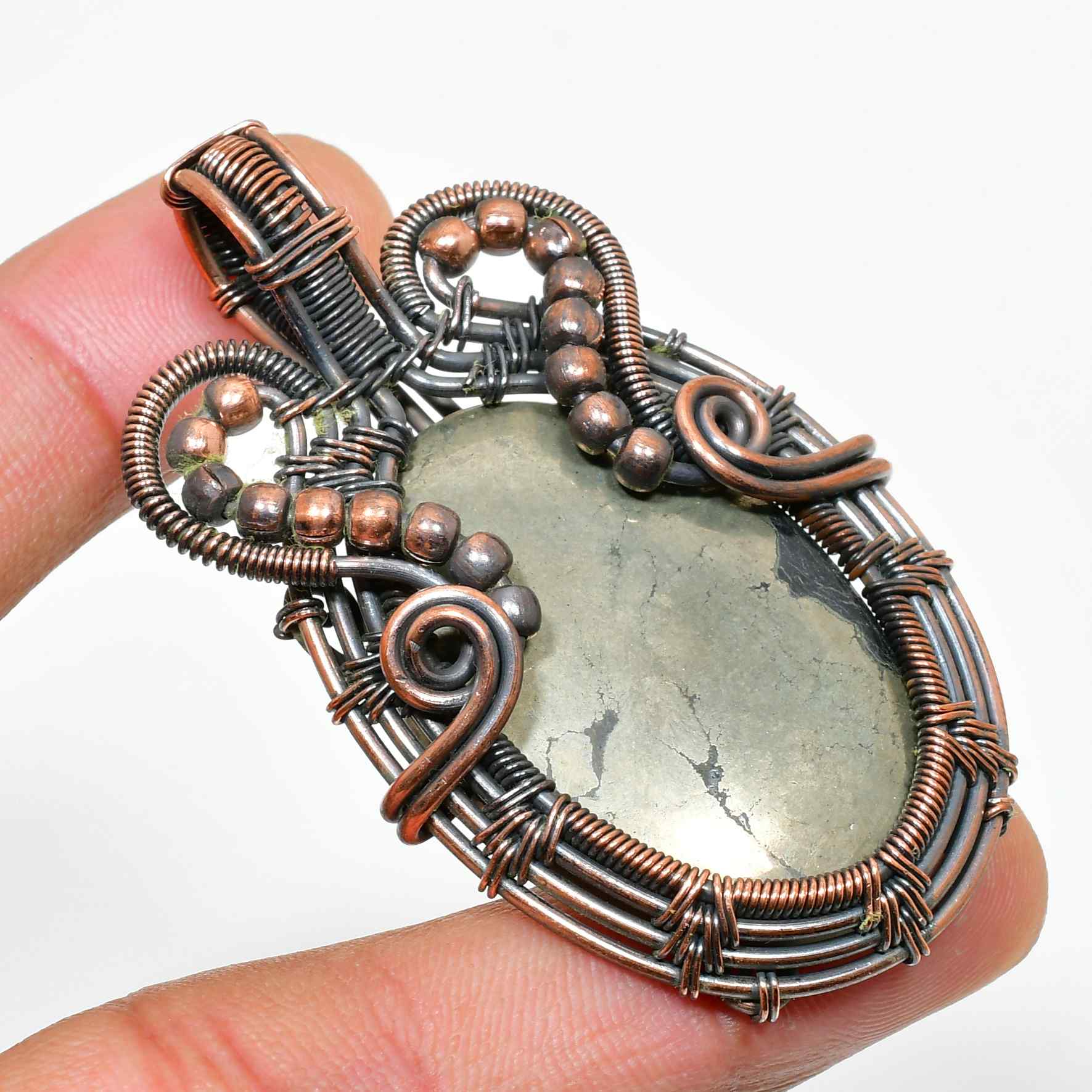 Aurora’s Veil – Amethyst Copper Pendant
