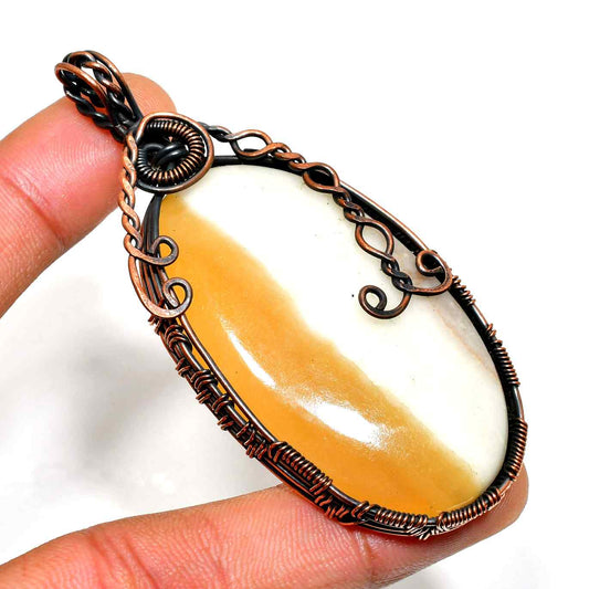 Amara’s Anchor – Oxidized Copper Agate Pendant