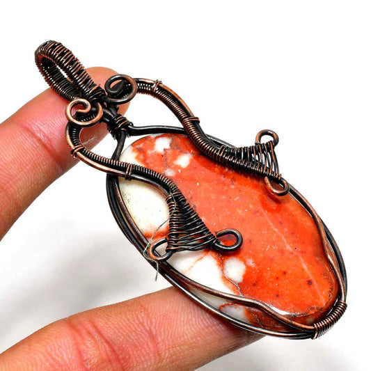 Earth’s Pulse – Red Jasper Copper Pendant