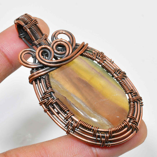 Mystic Roots – Copper Gemstone Pendant