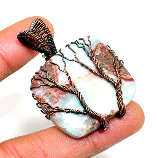 Seaside Serenity – Larimar Copper Pendant