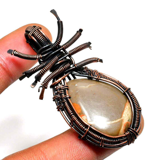 Terra’s Embrace – Oxidized Copper Gemstone Pendant