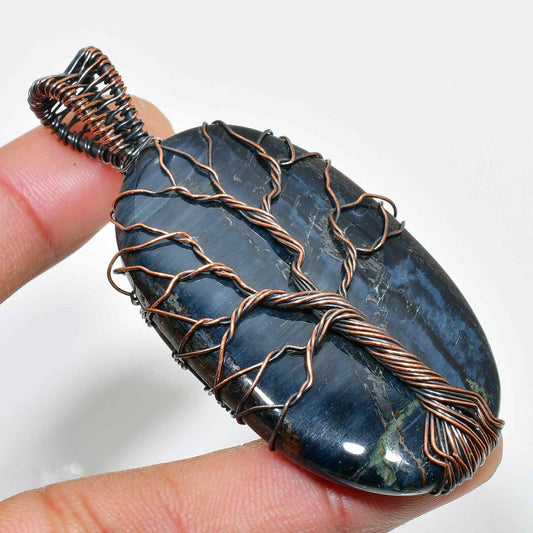 Azure Roots – Lapis Lazuli Tree Pendant