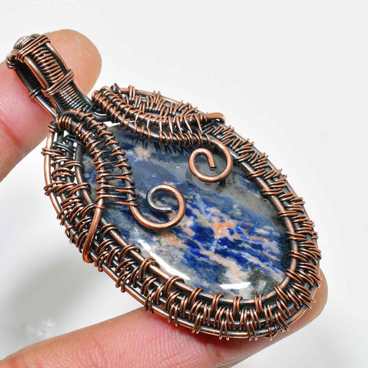 Clarity’s Embrace – Lapis Lazuli Copper Pendant