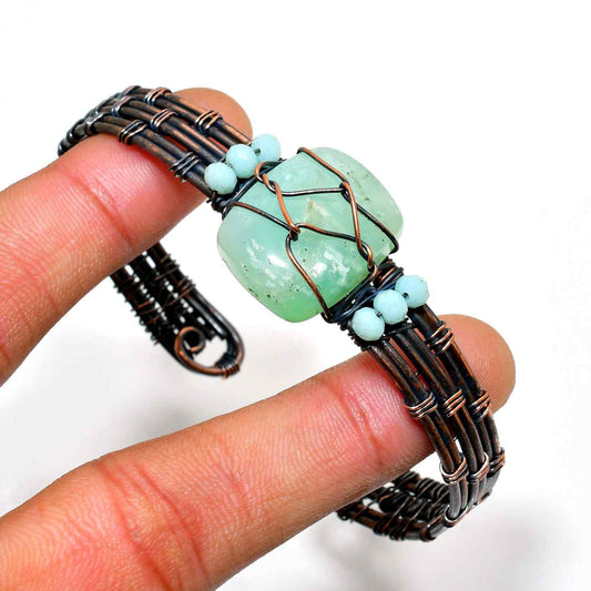 Ember’s Embrace – Green Aventurine Copper Bracelet