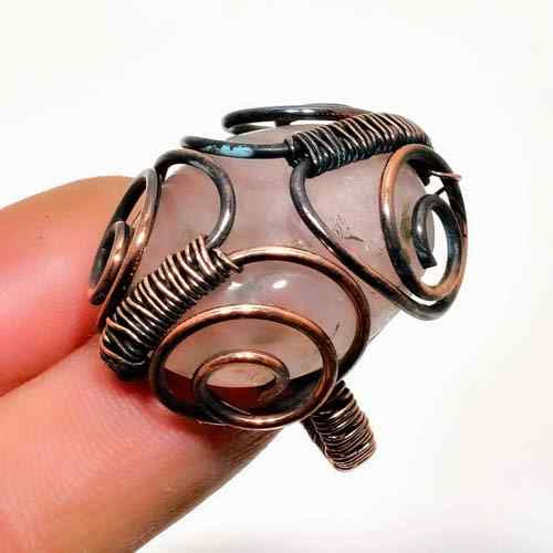 Harmonia’s Embrace – Rose Quartz & Copper Ring