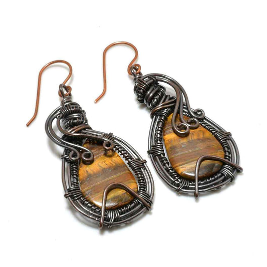 Copper Courage – Tiger’s Eye Earrings
