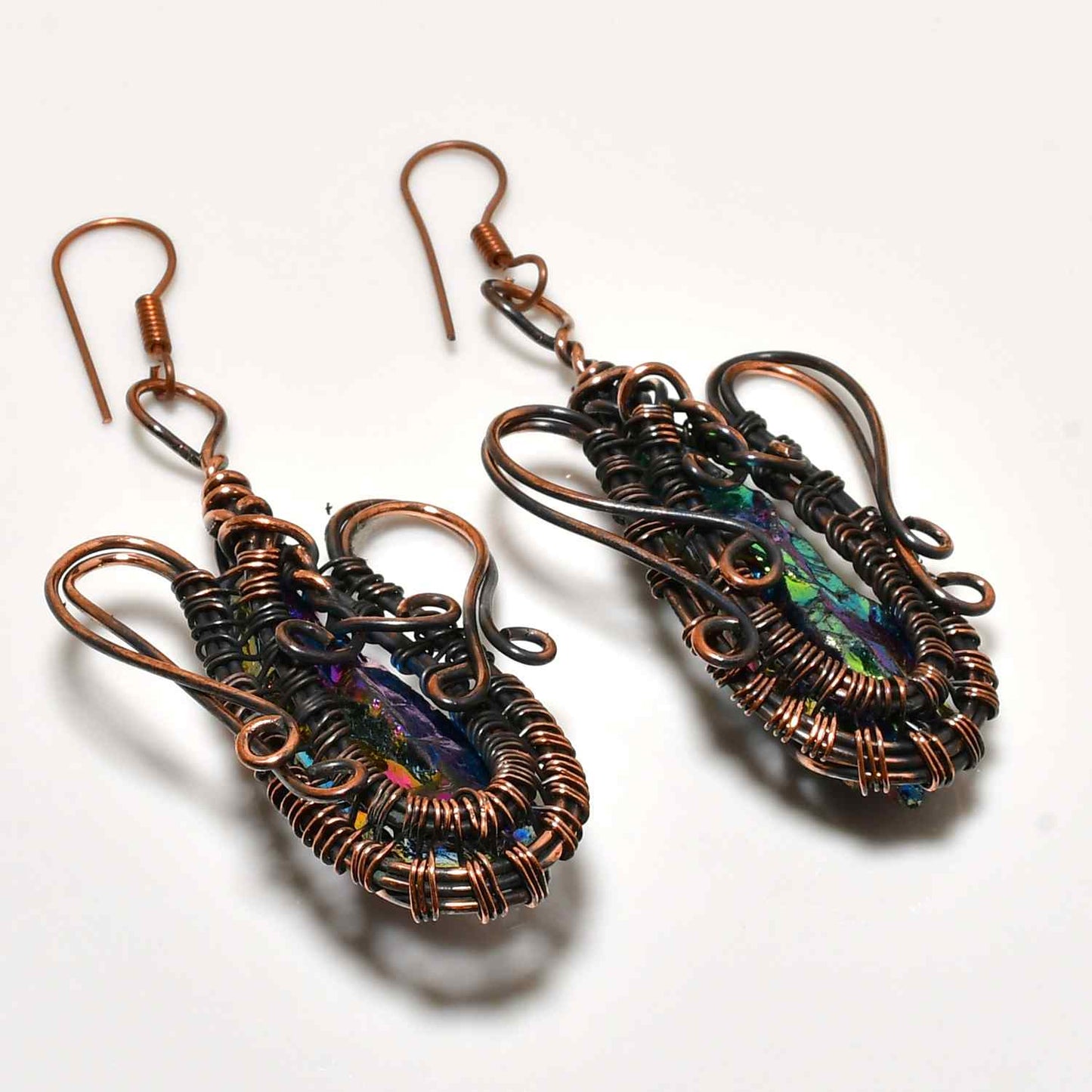 Luna’s Harmony – Gemstone Copper Earrings