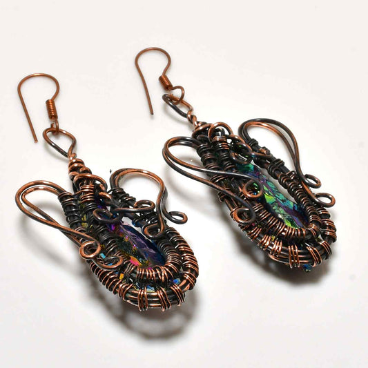 Luna’s Harmony – Gemstone Copper Earrings