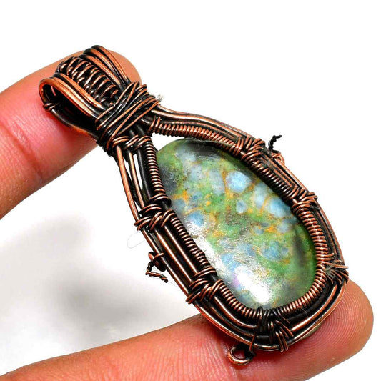 Earthsong – Copper-Wrapped Natural Stone Pendant