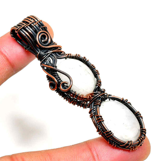 Selene’s Whisper – Moonstone & Copper Pendant