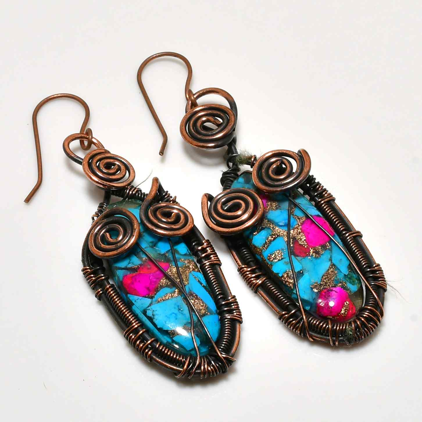 Serenity Whisper – Turquoise & Copper Earrings