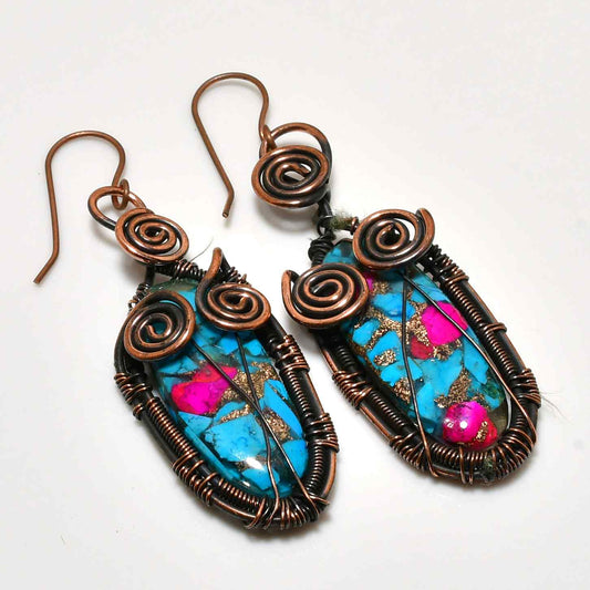 Serenity Whisper – Turquoise & Copper Earrings