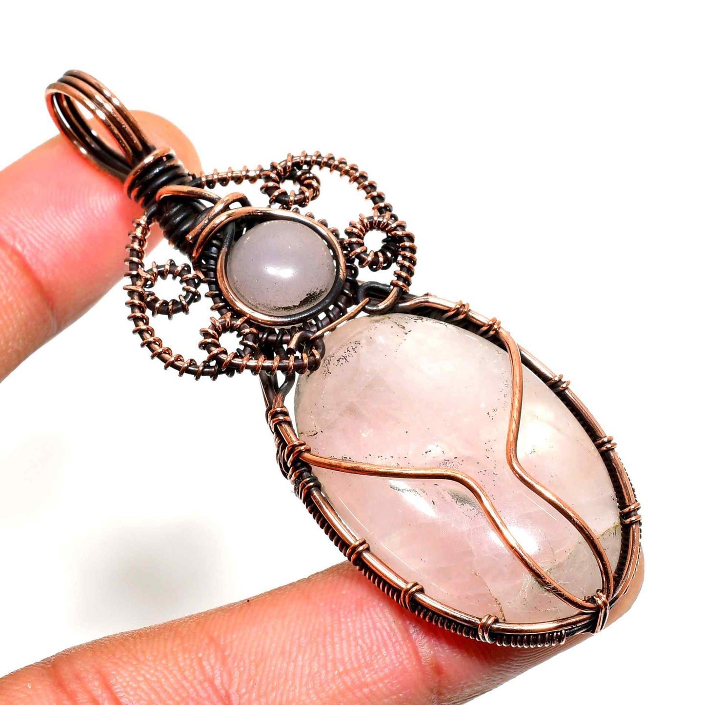 Harmony Heart – Rose Quartz Copper Pendant