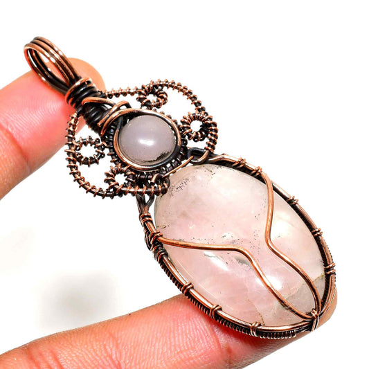 Harmony Heart – Rose Quartz Copper Pendant