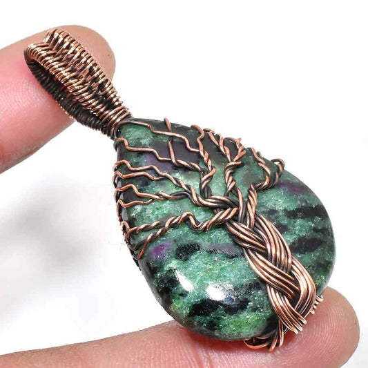 Gaia’s Embrace – Malachite Tree of Life Pendant