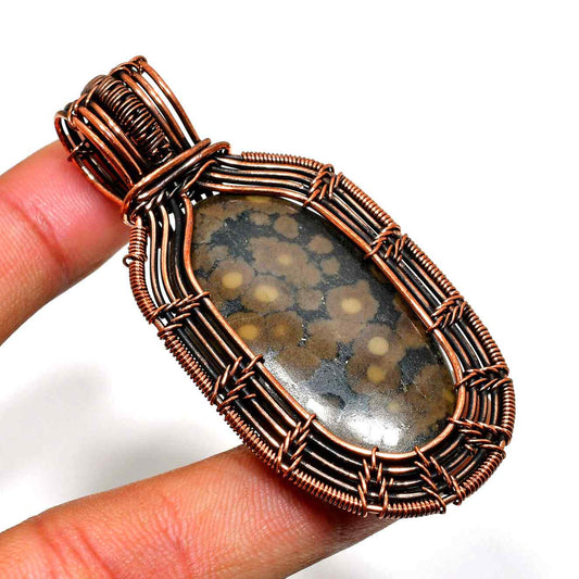 Gaia’s Embrace – Copper-Wrapped Stone Pendant