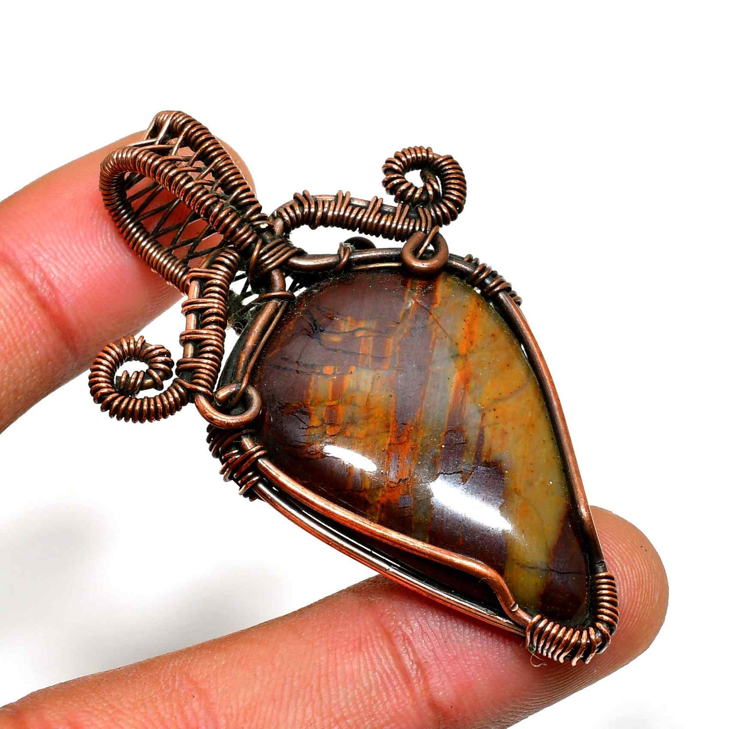 Leo’s Aegis – Tiger’s Eye Copper Pendant