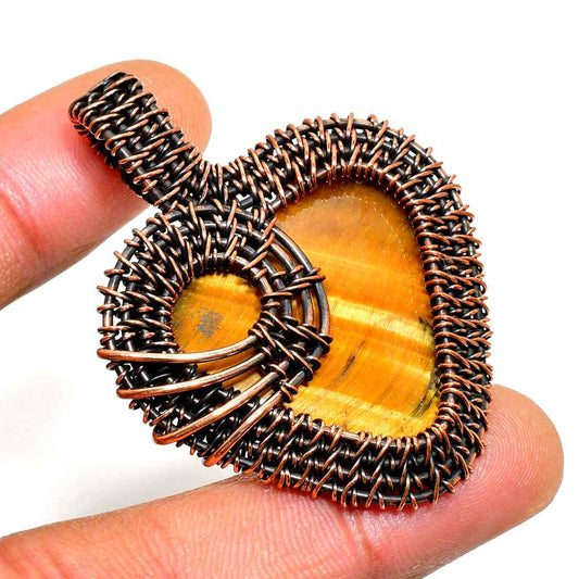 Ezra’s Veil – Tiger’s Eye Copper Pendant