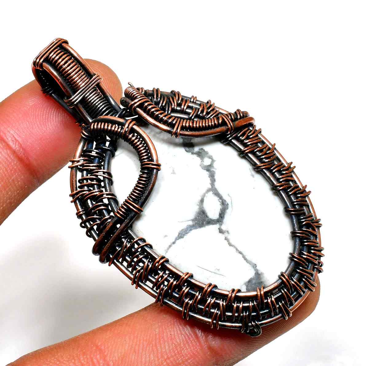 Opal Essence – White Opal Copper Pendant
