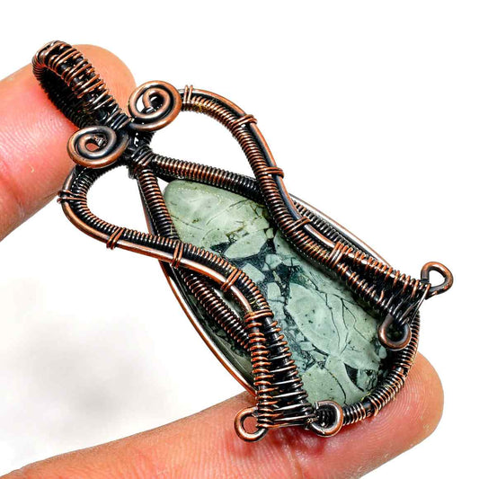 Grounded Grace – Copper-Wrapped Stone Pendant