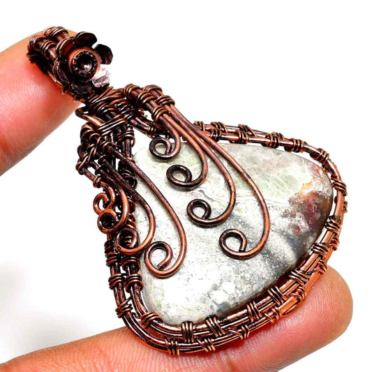Gaia’s Embrace – Copper-Wrapped Stone Pendant