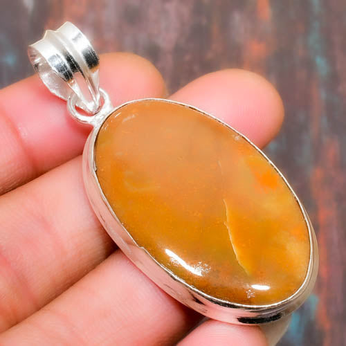 Amber Embrace – Sterling Silver Pendant
